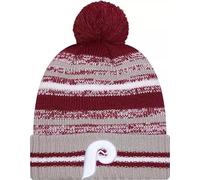 New Era Philadelphia Phillies Onfield Sport-Baseball-Strickmütze mit Bündchen, Grau gestreift, MLB Cheer Cuff Strickmütze