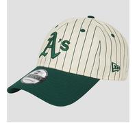 New Era Pinstripe 9TWENTY Kappe weiß creme dunkelgrün Athletics