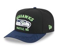 New Era Seattle Seahawks 2025 NFL Draft A-Frame 9FIFTY Snapback Hat für Jugendliche, Schwarz/College Navy