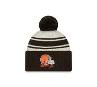 New Era Cleveland Browns NFL 2022 Sideline Sport Knit Chrome White Brown Beanie - One-Size
