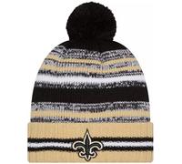 New Era Sideline Sport gestreifte Fußball-Strickmütze mit Bommel - NFL Cheer Winter Knit Toque Cap