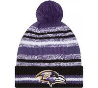New Era Sideline Sport gestreifte Fußball-Strickmütze mit Bommel - NFL Cheer Winter Knit Toque Cap