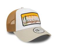 New Era State Patch Trucker Cap Basecap Baseballcap Curved Brim Truckercap Meshcap Damen/Herren - Snapback, mit Schirm Winter Herbst Frühjahr Sommer Frühling-Sommer Herbst-Winter - One Size weiß