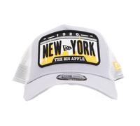 New Era Trucker Adjustable Cap NE New York Logo Grau Weiß