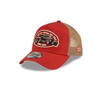 New Era Truckerkappe Auto verstellbar Cap Oldtimer Hot Rod Mesh gebogener Schirm rot beige - One-Size