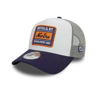 New Era Truckerkappe Cap Hut verstellbar Snapback Mesh gebogener Schirm Patch Sommer weiß blau - One-Size