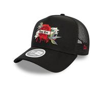 New Era Truckerkappe für Frauen verstellbar Snapback Tattoo Rose Vogel Mesh schwarz - One-Size