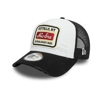 New Era Truckerkappe im Distressed Design verstellbar Kappe A-Frame Basecap Patch weiß schwarz - One-Size