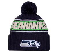 New Era Unisex-Erwachsene NFL Official Sideline Team Logo Sherpa Striped Pom Beanie Cold Weather Knit Hat