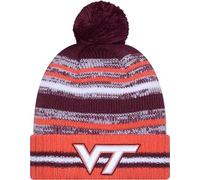 New Era Virginia Tech Hokies Onfield Sport Orange gestreifte College-Strickmütze mit Bündchen - NCAA Cheer Cuff Strickmütze