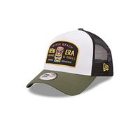 New Era Waikiki Beach Location Icon White Olive A-Frame Adjustable Trucker Cap