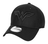 New Era Wonder Woman-Logo schwarz auf schwarzer Colorway 39Thirty Fitted Hat, Schwarz , L/XL