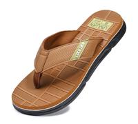 New front Herren Bequeme Sandalen Sommer Flipflops Männer Badelatschen auf den Riemen Jungen Zehentrenner V2 Sandalen Pantoletten für Strand Urlaub Wandern Kelttern, Braun, 39