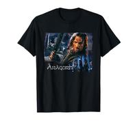 NEW LINE CINEMA Aragorn T-Shirt - Herren, Schwarz, S, Kurzarm, Klassische Passform, Einfarbig, Pullover, 100% Polyester, Offiziell lizenziert, Movie-Design