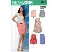 New Look 6053 Schnittmuster Damen Rock, Gr. 36-46, in 2 Stunden fertig, Mehrfarbig