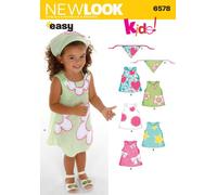 New Look 6578 Größe A Schnittmuster für Kleinkind-Kleider, Mehrfarbig