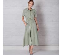 New Look N6651 Schnittmuster für Damenkleider mit Knopfleiste vorne, mit Gummizug in der Taille, Papier, verschiedene Größen, A (38-40-44-46-48-50)