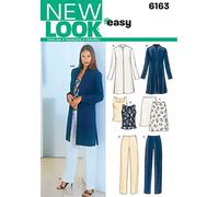 New Look Schnittmuster 6163 für Damen, Gr. 36-48, Baumwolle, Mehrfarbig, A (8-10-12-14-16-18)