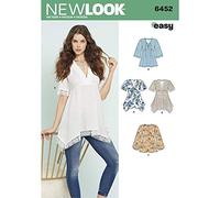 New Look Schnittmuster 6452 A Misses 'Tops mit Oberteil und Hemline Variationen, weiß