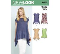 New Look Schnittmuster 6453 A Misses 'Easy Knit Tops, Weiß