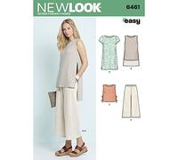 New Look Schnittmuster 6461 A Damenkleid, Tunika, Top und beschnitten Hose, weiß