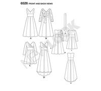 New Look Schnittmuster 6526 Damen Kleid mit miedervarianten, Papier, weiß, 22 x 15 x 1 cm