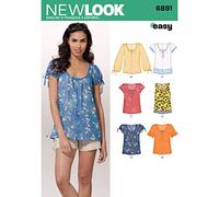 New Look Schnittmuster 6891: Damen-Tops, Größe A, Papier, Weiß, A (38-40-42-44-46-48-50)