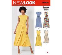 New Look Schnittmuster N6618 Damenkleider in zwei Längen, Papier, Weiß, verschiedene