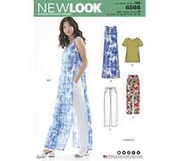 New Look Schnittmuster-Set für Damen-Tunika/Oberteil und Hose, Papier, Weiß, A (36-38-40-42-44-46), UN6566A