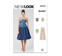 NEW LOOK Schnittmuster UN6787A Junior-Korsetts, Hosen und Rock A (3/4-13/14)