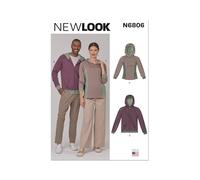 New Look Schnittmuster UN6806A Uni Hoodies S-M-L-XL-XXL