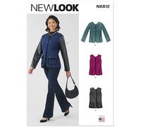 New Look Schnittmuster UN6812A Damenjacke und Weste A (38-40-42-44-46-48-50)