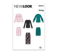 New Look Schnittmuster UN6815A Damen-Strickoberteile und -röcke in zwei Längen A (38-40-42-44-46-48-50)