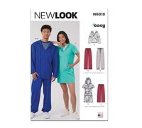 New Look Schnittmuster UN6818A Unisex Strick Hoodie und Hose und Damen Strickkleid