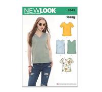 New Look UN6543ANew Look Schnittmuster 6543 Damen-TopsA, Papier, Weiß, Gr. 38-46
