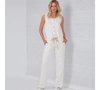 New Look UN6661A Schnittmuster N6661, lockere Passform, Jumpsuit mit Kordelzug an der Taille, Papier, verschieden, A (10-12-14-16-18-20-22)