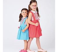 New Look UN6664A Schnittmuster N6664 Kleinkinder und Kinder Röcke mit Schultergurten und Peter Pan Bluse, Papier, verschieden, A (1/2-1-2-3-4-5-6-7-8)