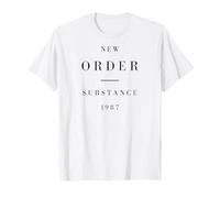 New Order T-Shirt Substance Graphic, Weiß, Unisex, Kurzarm, Klassische Passform, Klein