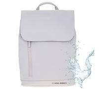 New Rebels Rucksack Damen Daley Fashion small Damenrucksack Mini Handtasche Plane 51.1312 + Schlüsseletui (Hellgrau Beige 06)