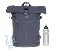 New Rebels Rucksack Damen Herren Kurierrucksack Laptop Notebook Fach Roll Top William 511306 + Flasche