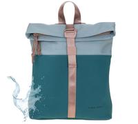 New Rebels Rucksack Damen Tasche Fashion klein Damenrucksack Mini Handtasche Plane wasserabweisend New York Backham small 51.1331 + Schlüsseletui bagboom (Ferron Petrol/Grau 75)