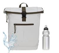 New Rebels Rucksack Plane TIM Bag Kurierrucksack Roll-up Fahrradrucksack Sport Fitness + Flasche bagboom (Creme-Oliv 06 + Flasche)