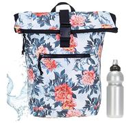 New Rebels Rucksack Plane TIM Bag Kurierrucksack Roll-up Fahrradrucksack Sport Fitness + Flasche bagboom (511318 05 Flora White)