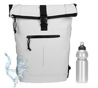 New Rebels Rucksack Plane TIM Bag Kurierrucksack Roll-up Fahrradrucksack Sport Fitness + Flasche bagboom (Hellgrau 08)