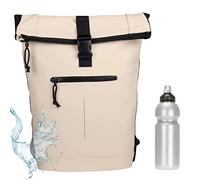 New Rebels Rucksack Plane TIM Bag Kurierrucksack Roll-up Fahrradrucksack Sport Fitness + Flasche bagboom (Beige Nude 53)