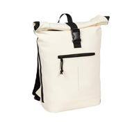 New Rebels Unisex Wasserabweisender Rolltop-Rucksack - 21l Rolltop-Backpack mit 15,6-Zoll-Laptopfach - Reiserucksack mit Klickverschluss - Rucksack mit Vordertasche - flexible Aufbewahrung - Weiß