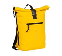 New Rebels Unisex Wasserabweisender Rolltop-Rucksack - 21l Rolltop-Backpack mit 15,6-Zoll-Laptopfach - Reiserucksack mit Klickverschluss - Rucksack mit Vordertasche - flexible Aufbewahrung - Gelb