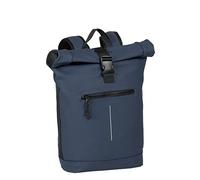 New Rebels Unisex Wasserabweisender Rolltop-Rucksack - 21l Rolltop-Backpack mit 15,6-Zoll-Laptopfach Reiserucksack mit Klickverschluss - Rucksack mit Vordertasche flexible Aufbewahrung - Marineblau
