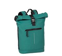 New Rebels Unisex Wasserabweisender Rolltop-Rucksack - 21l Rolltop-Backpack mit 15,6-Zoll-Laptopfach - Reiserucksack mit Klickverschluss - Rucksack mit Vordertasche - flexible Aufbewahrung - Petrol