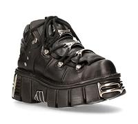 New Rock 106 S1 Unisex Gothic Punk Schwarz Metallic Plateau Mode Stiefeletten 40
